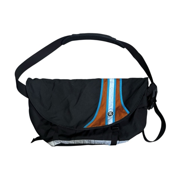 Crumpler The Barney Rustle Blanket Messenger Bag Blue/Orange/Gray Striped